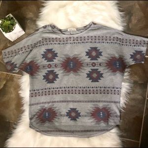 Ginger G Grey Flowy Pattern Dolman Tee SALE